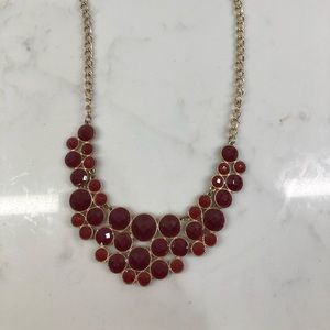 Maroon statement necklace